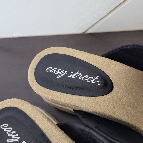 NEW Easy Street Maryann Womens Black Platform Slide Sandals Size 8.5M - Picture 5 of 9